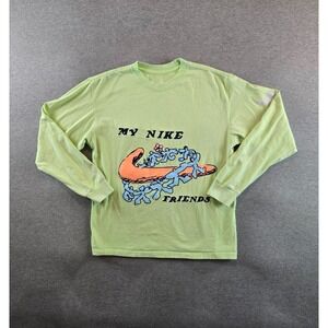 Nike Sportswear Longsleeve T-Shirt Mens S Lime‎ Oversized My Nike Friends DZ3080